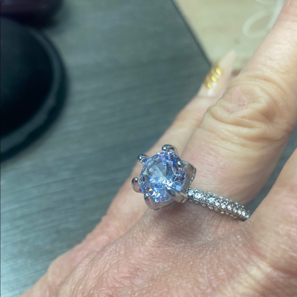 BN Sterling Silver Solitaire CZ Engagement Ring